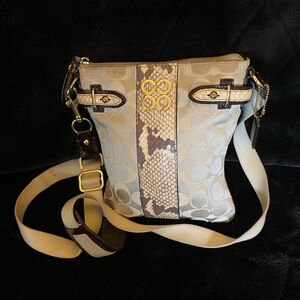 Coach Beige and Brown Crossbody Bag